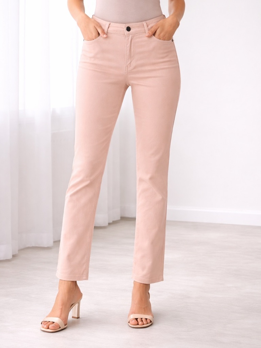 J Brand for Theory Pink Powder Skinny Leg Jeans